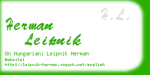 herman leipnik business card